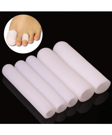 Hellcup Gel Toe Caps - Sleeve Protectors for Hammer Toes, Bunion, Corns, Calluses & Blisters - 4.3'' Small and Large (5 Pack) - Silicone Finger Protectors - Buy Online on GoSupps.com