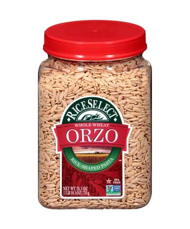RiceSelect Whole Wheat Orzo Rice-Shaped Pasta, Non-GMO, Vegan, 1.66 Pound (Pack of 1)