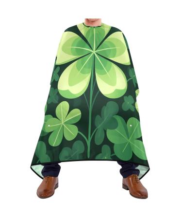 Waterproof Barber Cape -Clover Green Cheetah Haircut Bib for Men Unisex Hair Cutting Cape(8rp1a)