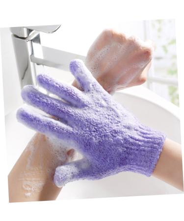 Hemoton Exfoliating Shower Gloves - Body Scrub & Bath Exfoliator | Purple Medium Size for Soft Skin - Buy Online on GoSupps.com