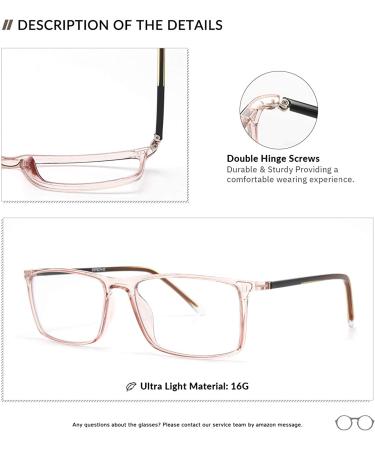 Gaoye Blue Light Blocking Glasses  Square Computer Gaming Eye-glasses Anti UV Lens Fashion Fake Frames Men Women Clear Brown Frame - Buy Online on GoSupps.com