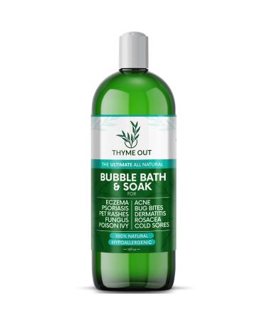Thyme Out All-Natural Bubble Bath - Hypoallergenic Skin-Soothing Thyme Bath Foam - Sulfate-Free  Paraben-Free Formula Provides Deep Moisturization and Hydration for All Skin Types - 16 Oz
