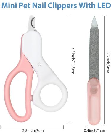 LED Light Cat Nail Clipper: Professional Clippers for Cats, Dogs, and Small Animals - Pink - Buy Online on GoSupps.com