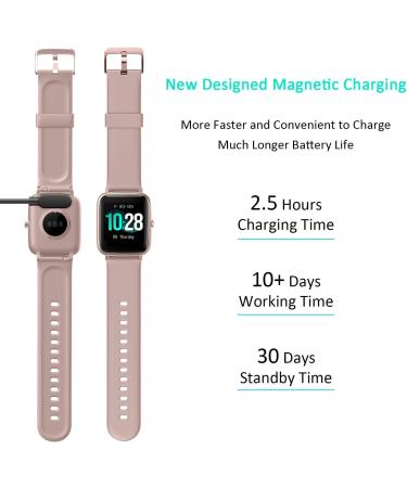 Fitpolo Smart Watch for Android and iPhone - IP68 Swimming Waterproof Fitness Tracker with Heart Rate Monitor for Women (Pink/Rose Gold) - Buy Online on GoSupps.com