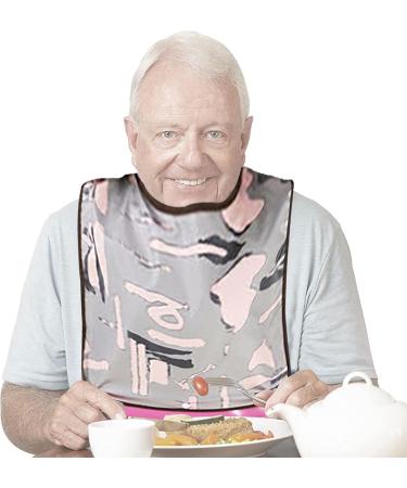 L Size Bib for The Elderly Waterproof Leak-Proof Saliva Adult Reusable Bib with Crumb Catcher Apron Sleeveless Clothing Protector for Elderly Women Man - Buy Online on GoSupps.com