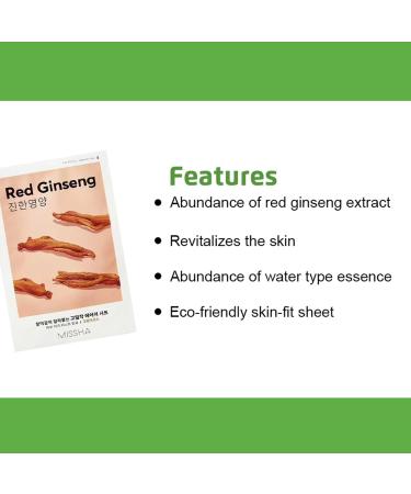 MISSHA Airy Fit Sheet Mask (Red Ginseng) 19 ml - Buy Online on GoSupps.com