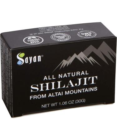 Sayan Pure Authentic Altai Shilajit Organic Fulvic Acid Supplement and Trace Minerals for Detox Immune + Energy Support Genuine High Efficacy Resin for Women and Men - 30 Grams 4 Month Supply 1.06 Ounce (Pack of 1)