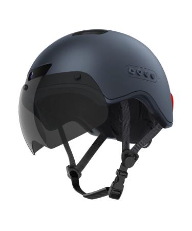 KRACESS KRS-S1 Bike Helmets for Men Smart Helmets for Adults with 1080P 60 fps Sports Camera Dual Antenna Bluetooth Womens Bike Helmet KRS-1 Black L-22-24.4"