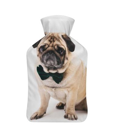 Pug Dog Hot Water Bottle With Cover Plush Bed Bottle Hand Warmer For Adults And Children 26.5X15.3cm