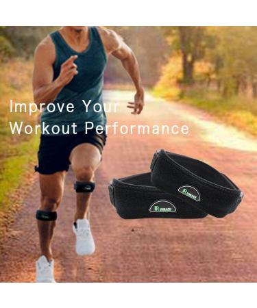 RUNBACH Patella Knee Braces 2 Pack - Knee Pain Relief & Stabilizer Support for Sports - Black - Buy Online on GoSupps.com