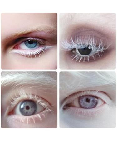 Buy White False Eyelashes - Colorful Cosplay Makeup & Natural Extensions for Halloween & Masquerade Parties | International Shipping - Buy Online on GoSupps.com