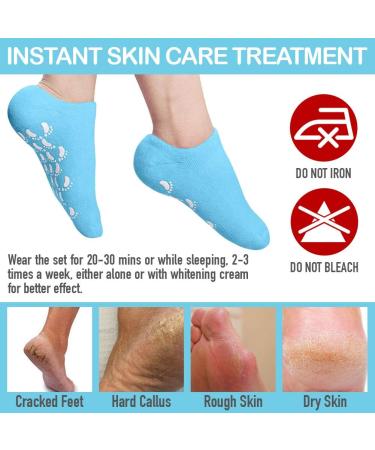 JIAHAO Moisturizing Spa Gloves and Socks for Dry Feet Thermoplastic Gel Repair to Heal Eczema Cracked Skin Calluses Cuticles Gel Lining Infused with Essential Oils Vitamins to Soften Skin - Buy Online on GoSupps.com