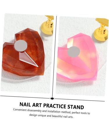 Amosfun 4sets Nail Practice Holder Nail Art Display Holder Training Finger Practice Display Stand Magnetic Nail Tip Holder Crystal Display Stand Beauty Nail Stand Resin Lotus - Buy Online on GoSupps.com