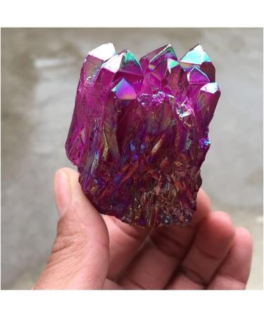 Rose red electroplated Crystal Gemstone Cluster Flower Reiki Crystal Stone for Home deocr - Buy Online on GoSupps.com