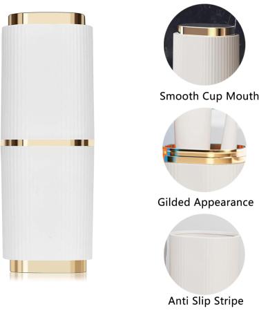 Portable Toothbrush Mugs - 2-Pack Travel Cups & Holder for Camping Business Trips & Home - White & Pink - Buy Online on GoSupps.com