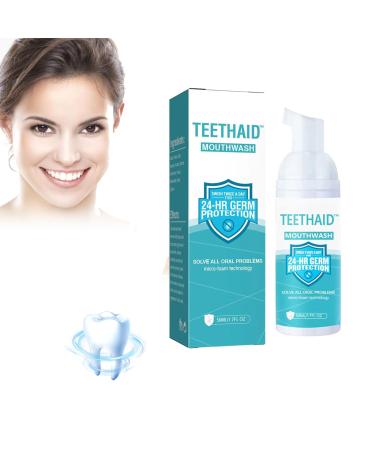 Teethaid mouthwash Teethaid Mouthwash tooth whitening booster tooth white foam toothpaste elimination of bad breath oral care prevention of caries (50ml 1PC)
