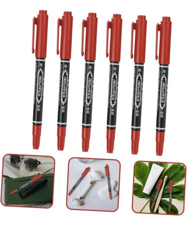 Angoily 6pcs Waterproof Eyeliner Dual Tip Markers Marker Pens Eyebrow Pencil Double Head Leather Pen 13.9x1.8cm Red - Buy Online on GoSupps.com