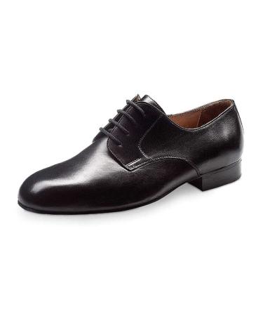 Werner Kern Men's Dance Shoes 28010 - Leather Black - Wide - 2 cm Standard Heel - Made in Italy 41 1/3 EU Wide Black