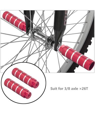 Small Star Bike Pegs 2Pcs Aluminum Alloy Anti-Skid Foot Pegs for 3/8 inch Axles - Red Stripe - Buy Online on GoSupps.com