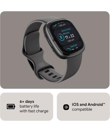 Fitbit Sense 2 Advanced Health & Fitness Smartwatch | Manage Stress & Sleep | ECG, SpO2, 24/7 Heart Rate, GPS | Shadow Grey/Graphite | One Size with S & L Bands - Buy Online on GoSupps.com