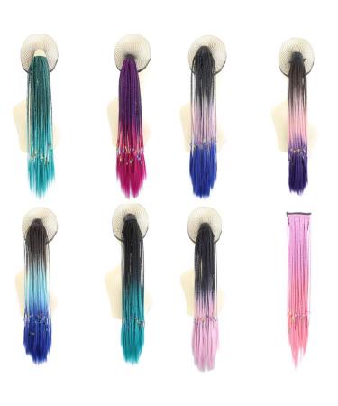 Dreadlock Extensions - Ombre Synthetic Hair Long Green/Light Green Reggae Style for Hippie Buns - Buy Online on GoSupps.com
