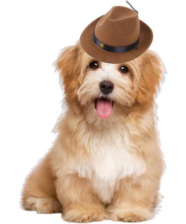 NAUZE Pet Cowboy Hat Brown Funny Cowboy Hat Holiday Costume Pet Party Decoration Photo Props Supplies for Small Dogs and Cats - Buy Online on GoSupps.com