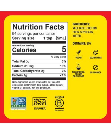 Bragg Natural Liquid Aminos 16oz - Buy Online on GoSupps.com