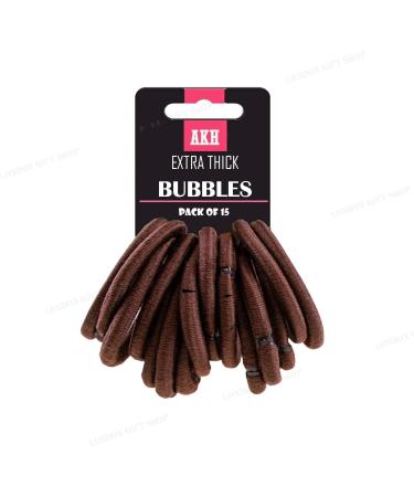 AKH Set of 15 BROWN Thick Snag Free Endless Hair Elastics Bobbles Hair Bands | Extra Thick | Ponytail Holders For Wide Range of Hair Styling Needs | UK - Buy Online on GoSupps.com