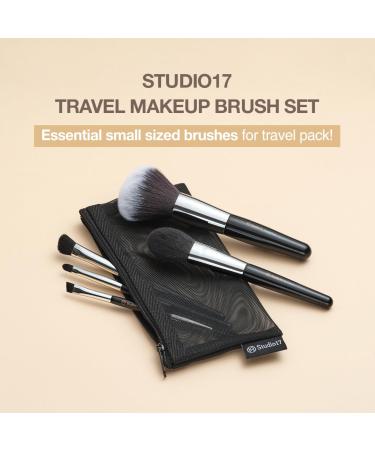 Travel Makeup Brush Set - 5 Pcs Essential Face & Eye Brushes | Portable Travel Makeup Kit with Pouch & Brush Cover | Shop Now for International Delivery - Buy Online on GoSupps.com