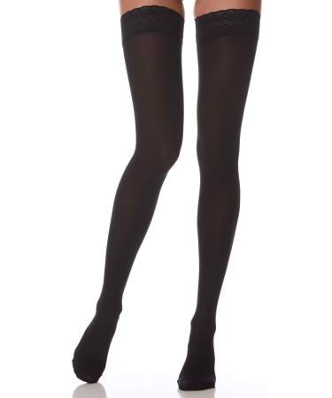 Scudotex Tights Long Self-Adhesive 140 Denier Microfiber Opaque Luxury Black Size 3 - 1 Piece