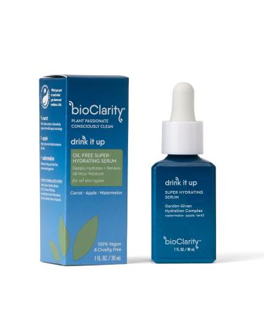 bioClarity Oil-Free Deep Hydrating Serum | Vegan & Non-Toxic | Long Lasting Hydration with Vitamin E & Watermelon | 1 fl. oz - Buy Online on GoSupps.com