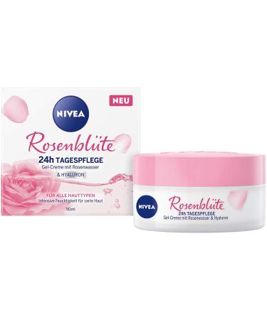 NIVEA Rose Care Moisturising Gel Cream with Organic Rose Water and Hyaluronic Acid - 50 ml
