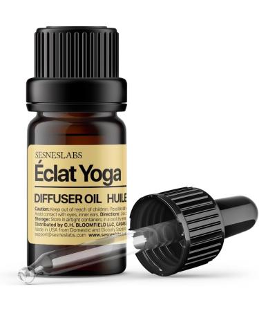 sesneslabs Éclat Yoga Diffuser Oil Cosmopolitan Yoga Selection Italian Lemon - Bergamot Pear Basil Ginger Flower Musk - Essential Oils Blend for Ultrasonic Diffuser - 0.33 oz 10 ml