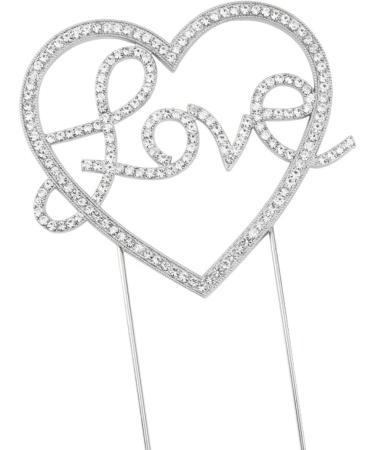 Personalised Cake Toppers Cake Decorations 1PCS Gold Diamond Love Heart Shape Cake Topper Happy Valentine's Day Cake Decorations Wedding Cupcake Toppers (Color : Sv) (Color : Sv) (Color : Gd) - Buy Online on GoSupps.com