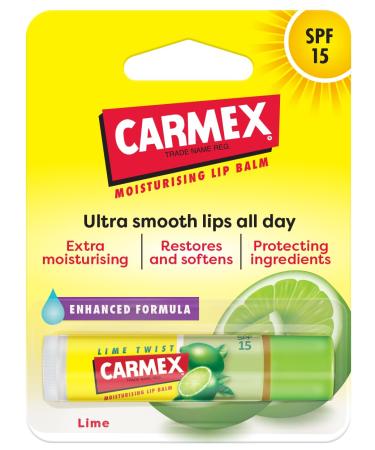 Carmex LIME TWIST Ultra Moisturising Lip Balm SPF15 For Dry Cracked Lips 4.25g - Buy Online on GoSupps.com