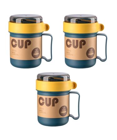 Veemoon 3 Pcs Soup Cup Breakfast Cup Vacuum Bento Lunch Bag Women Microwavable Cup Insulated Food Jar Portable Stainless Coffee Mug Sealing Milk Cup Pp Travel With Cover Microwave Oven Cup