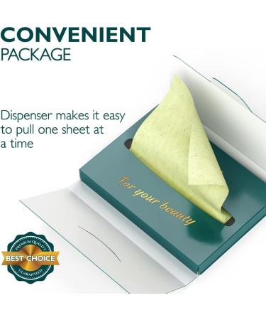 Green Tea Blotting Paper for Oily Skin - 300 Sheets - Makeup Friendly - Easy Dispensing - Pack of 3 - Buy Online on GoSupps.com