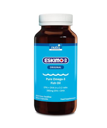 Eskimo-3 Fish Oil - Nutri Advanced - 250 Capsules Unflavoured 250 Count (Pack of 1) - Buy Online on GoSupps.com