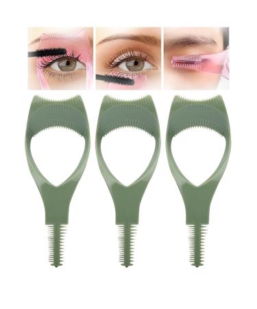 3in1 Eyelashes Tools Mascara Shield Applicator Guard 3pcs Conversatioy Mascara Applicator Lash Mascara Shield Makeup Cosmetic Lash Guard (Green)