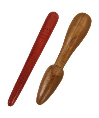 Minkissy 4 pieces massage device wood Thai massage foot massage hand tool massage roller hand massage massage tab foot reflex zone massage massage-stick wood tools manual equipment