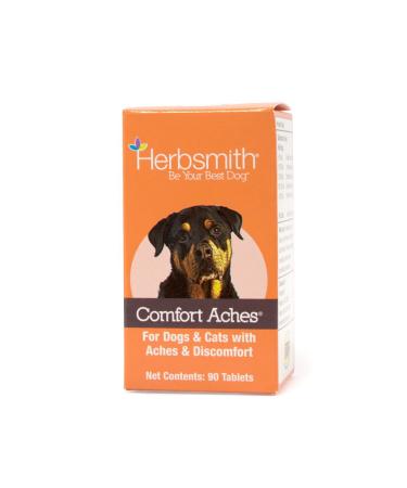 Herbsmith Comfort Aches  Herbal Pain Relief for Dogs + Cats  for Pet Aches + Pains  Anti-Inflammatory Supplement 90 Tablets Tablets