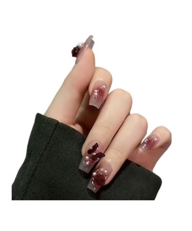 Wear nail pieces fake nails and reuse powder blusher nail patches(L)