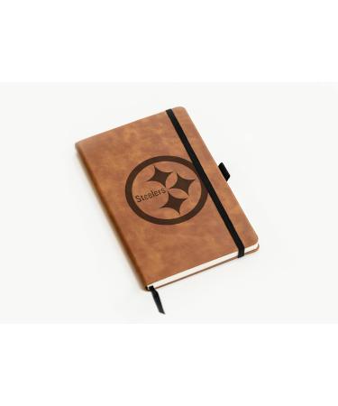 Rico Industries NFL Pittsburgh Steelers Brown Laser Engraved Small Notepad Jounral/Notepad 8.25" x 5.25"- Office Accessory