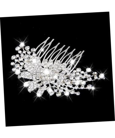 DOITOOL Bridal Wedding Hair Comb Slide Clip Rhinestone Hair Comb Floral Rhinestone Hair Pin Full Diamond Accessories Bride - Buy Online on GoSupps.com