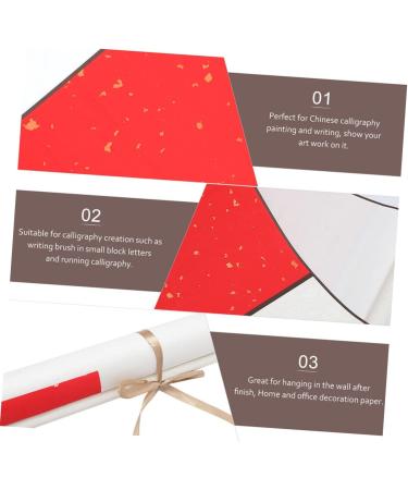 Calligraphy Blank Scroll Wall Murals Blank Scroll Scroll Chinese Scroll Rice Paper Art Paintings Red 105X45X1CM - Buy Online on GoSupps.com