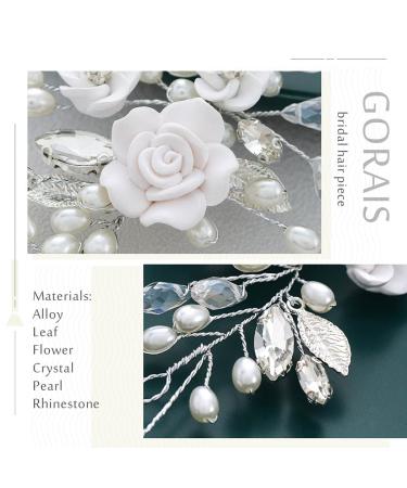 GORAIS Crystal Pearl Wedding Hair Vine Bridal Hair Piece for Women and Girls - Silver - Buy Online on GoSupps.com