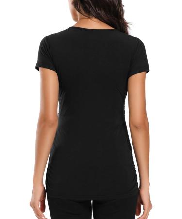 Love2Mi Maternity Nursing Shirt - Short Sleeve V-Neck Breastfeeding T-Shirt - Pregnancy XL Black - Buy Online on GoSupps.com