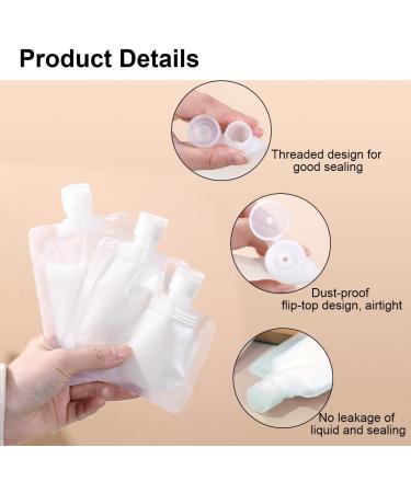Ruayia Portable Travel Liquid Bags Transparent Set of 15 30ml/50ml/100ml Leakproof Squeeze Bags for Toiletries Lotion Cosmetic Jars - Buy Online on GoSupps.com