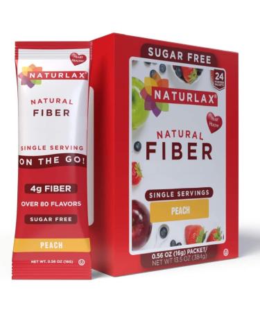 Naturlax Sugar-Free Psyllium Husk Fiber Powder (Peach - 24 Packets)