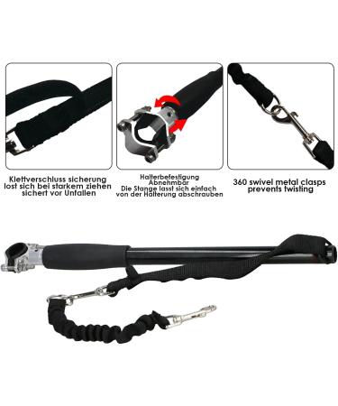 Hands-Free Dog Bicycle Leash for Training & Jogging | Ifcow Black Bike Leash for Dogs - Distance Holder & Coach - Buy Online on GoSupps.com